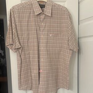 Timberland Men's Checkered Button Down Shirt - Brown and Tan